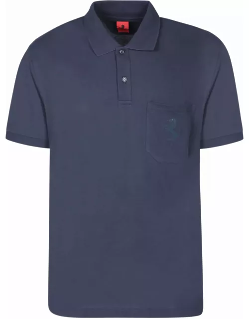 Ferrari Cotton Piquã© Blue Polo Shirt