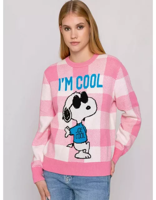 MC2 Saint Barth Woman Sweater With Snoopy Im Cool Print Snoopy - Peanuts Special Edition