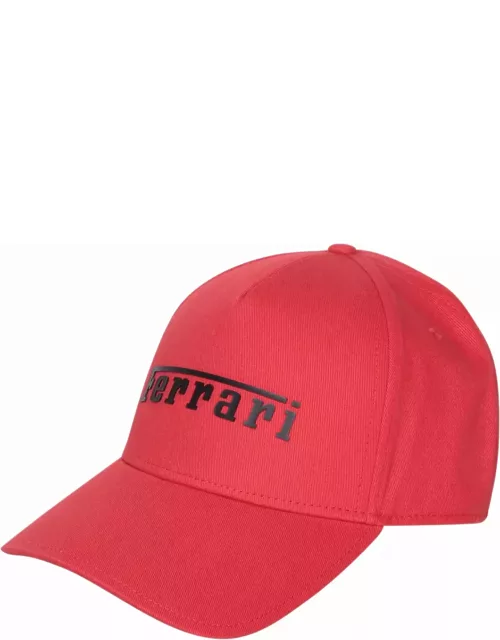 Ferrari Rubberized Logo Red Hat