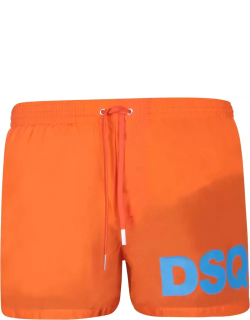 Dsquared2 Max Logo Midi Orange Swim Short