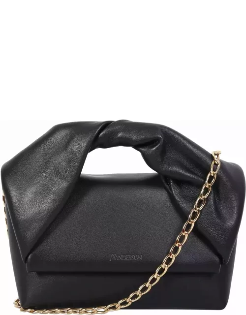 J.W. Anderson Black Leather Twister Bag