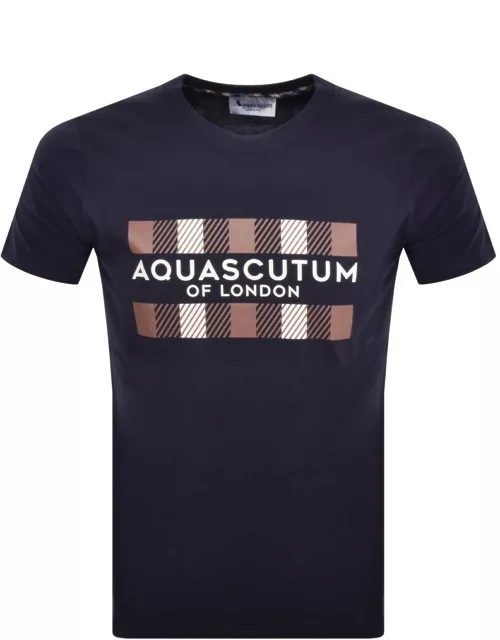 Aquascutum Logo T Shirt Navy