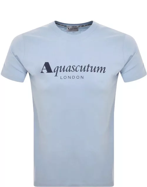 Aquascutum Logo T Shirt Blue
