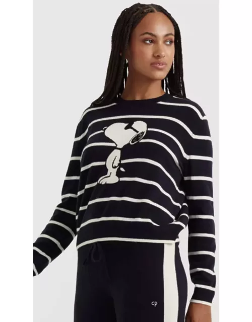 Navy Stripe Wool-Cashmere Snoopy Sweater