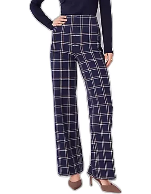 Ann Taylor The Petite Side Zip Straight Pant in Plaid