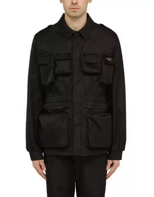Black Re-Nylon multi-pocket jacket