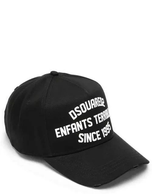 Black visor hat with logo inscription