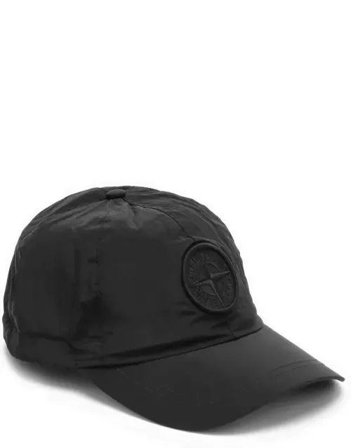 Black baseball cap in nylon with logo