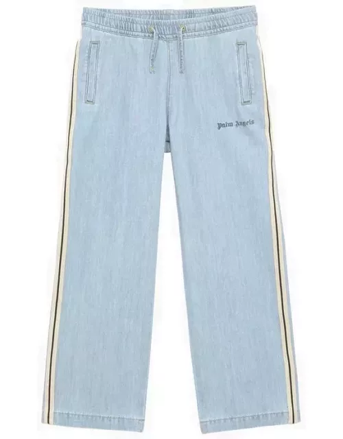 Light blue denim jeans with logo