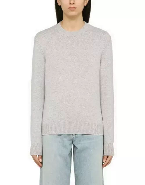Melange cashmere sweater with appliqué