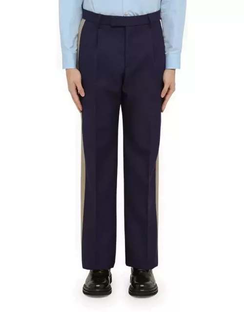 Royal blue trousers with velvet band