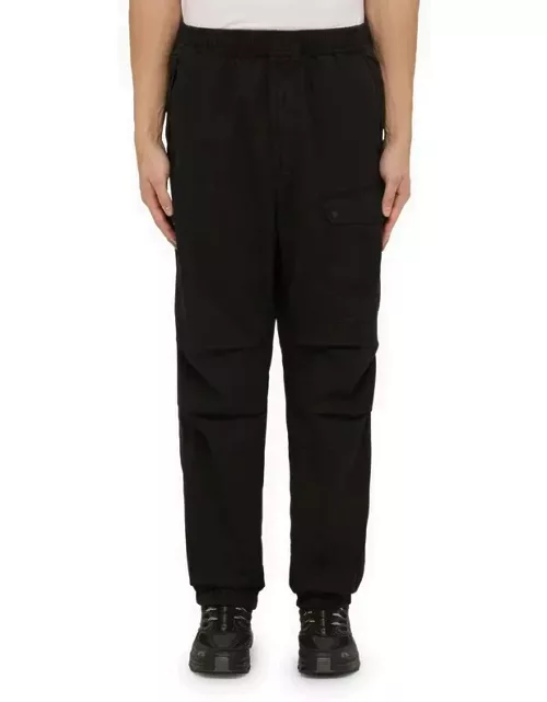 Black cargo trousers in cotton