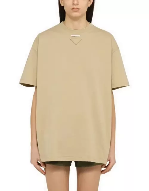 Rope-coloured T-shirt in cotton jersey