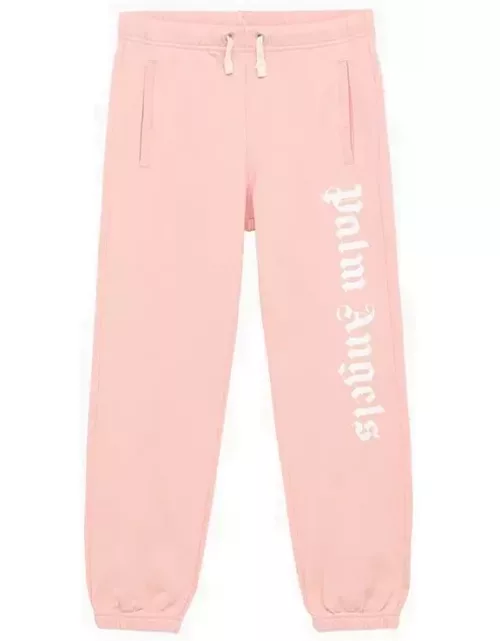 Pink jogging trousers with logo