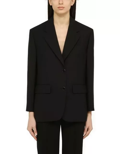 Black single-breasted jacket in woo