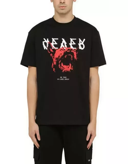 Forever print black crew-neck T-shirt