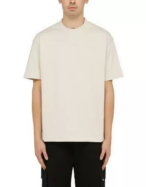 Printed white crew-neck T-shirt