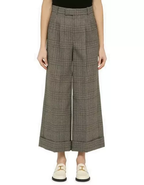 Prince of Wales wool cropped trouser