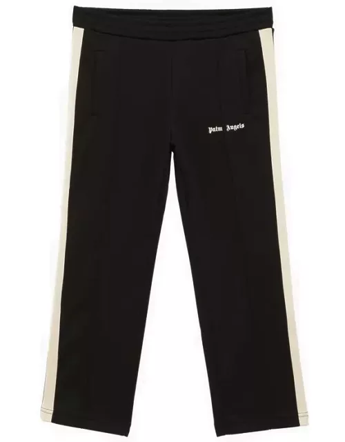 Black and white jogging trousers with logo