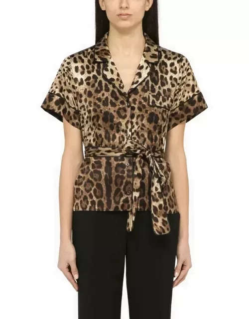 Leopard print silk shirt
