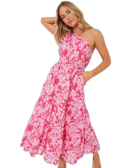 Pink Floral One Shoulder Sybil Maxi Dres
