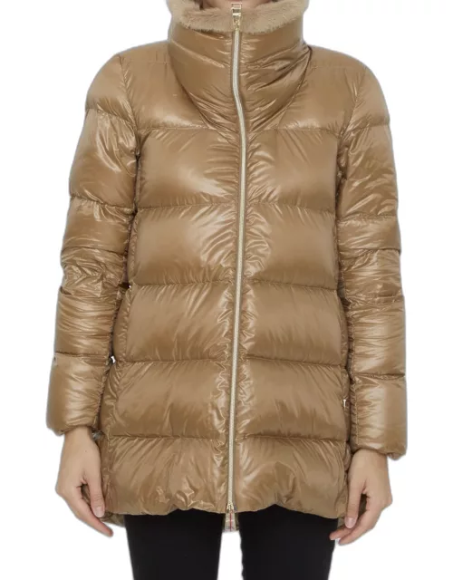Herno Fur Applique Zipped Down Coat