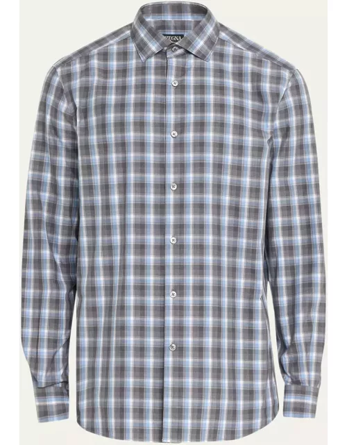 Men's Cotton Plaid Button-Down Shirt