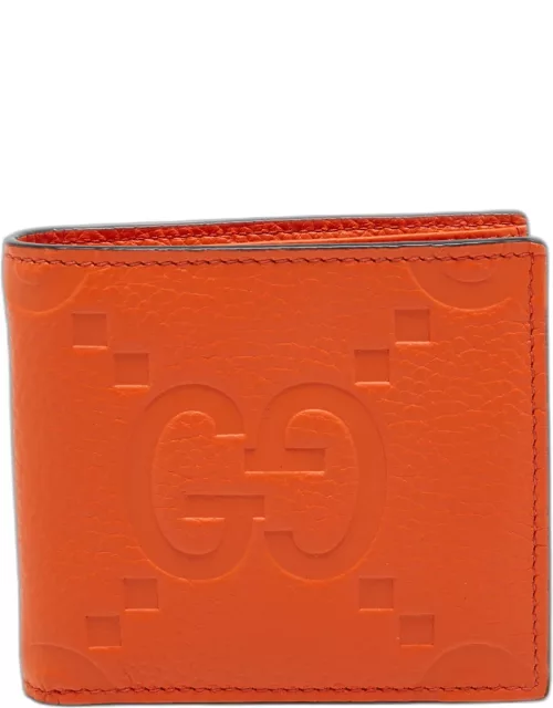 Gucci Orange Jumbo GG Leather Coin Bifold Wallet