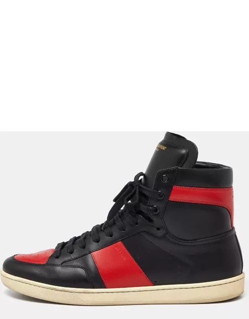Saint Laurent Black/Red Leather SL-10H High Top Sneaker