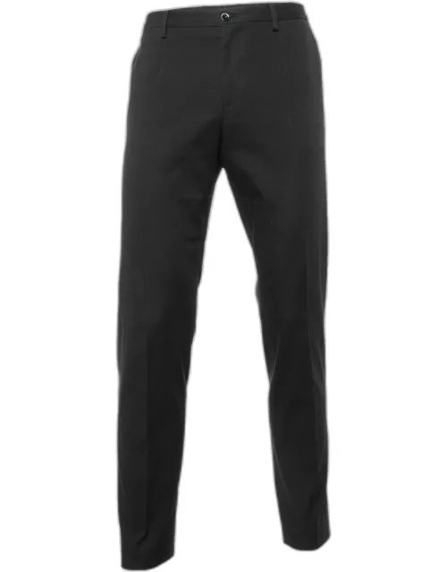 Dolce & Gabbana Black Wool Regular Fit Pants