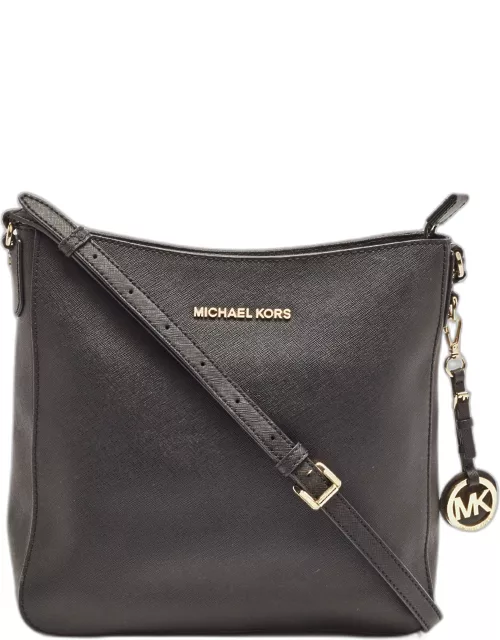 MICHAEL Michael Kors Black Leather Jet Set Messenger Bag