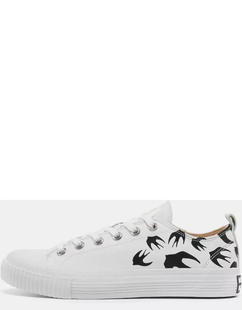 McQ by Alexander McQueen White/Black Canvas Shallow Swarm Sneaker