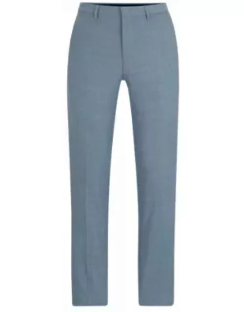 Extra-slim-fit trousers in patterned performance-stretch cloth- Blue Men's Business Pant