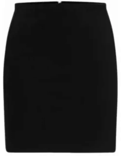 Regular-fit mini skirt in super-stretch material- Black Women's Business Skirt