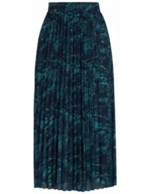 A-line pliss skirt in regular fit with seasonal print- Patterned Women's A-Line Skirt