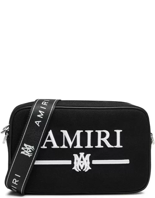 Amiri MA Bar Logo-embroidered Canvas Cross-body bag - Black