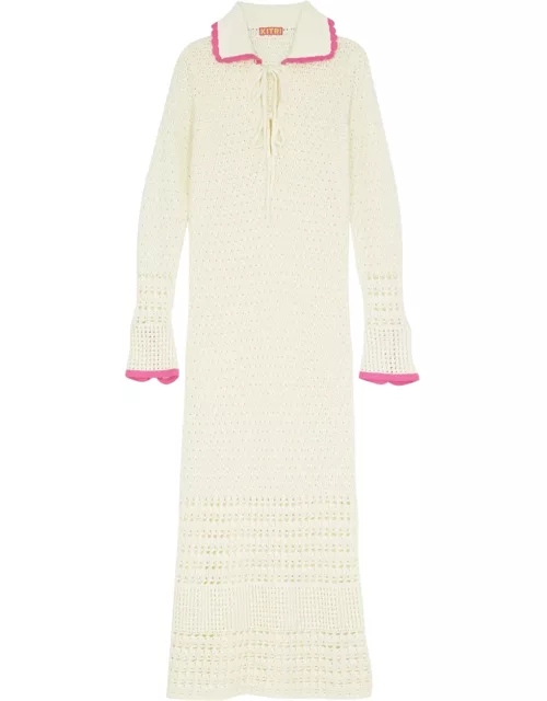 Kitri Delilah Crochet Maxi Dress - Ivory - L (UK14 / L)