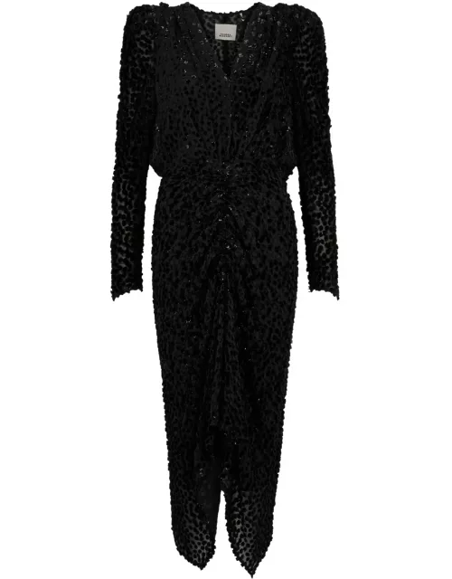 Isabel Marant Maray Polka-dot Chiffon Midi Dress - Black - 40 (UK12 / M)
