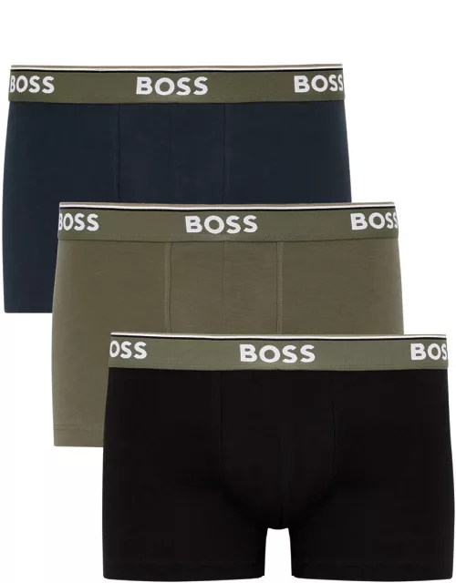 Boss Power Stretch-cotton Trunks - set of Three - Multicoloured