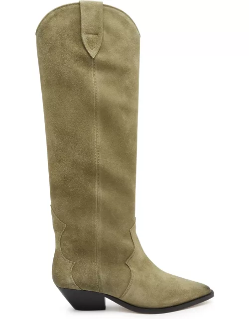 Isabel Marant Denvee 50 Suede Knee-high Boots - Taupe - 38 (IT38 / UK5)