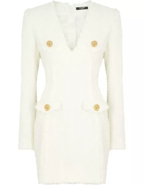 Balmain Tweed Mini Dress - White - 40 (UK12 / M)