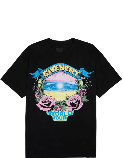 Givenchy World Tour Printed Cotton T-shirt - Black