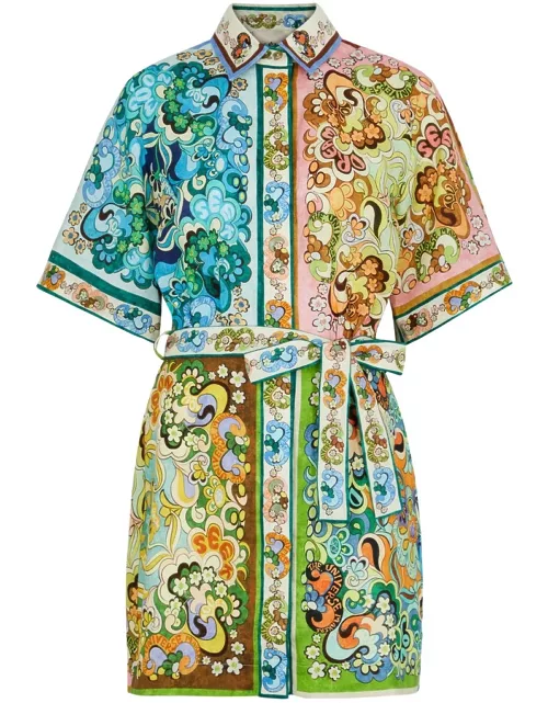 Alemais Dreamer Printed Linen Mini Shirt Dress - Multicoloured - 8 (UK8 / S)