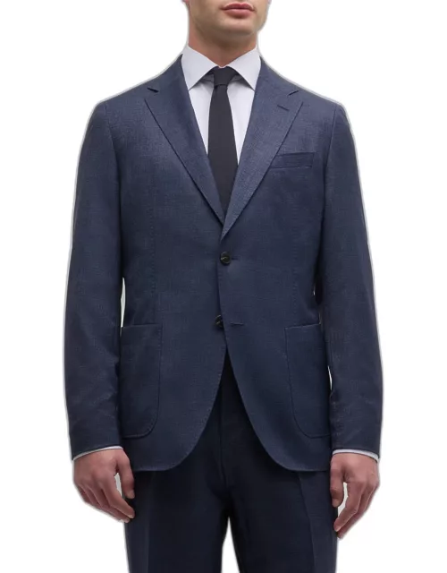 Men's Melange Wool Two-Button Suit