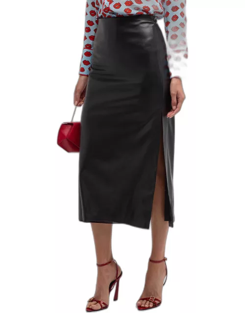 Maeve Vegan Leather Slip Skirt
