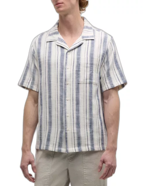 Men's Baja Stripe Cotton Camp Shirt