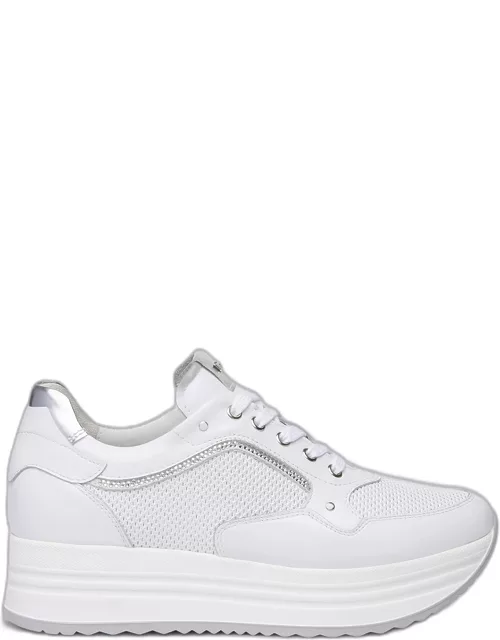Perforated Leather Platform Sneaker