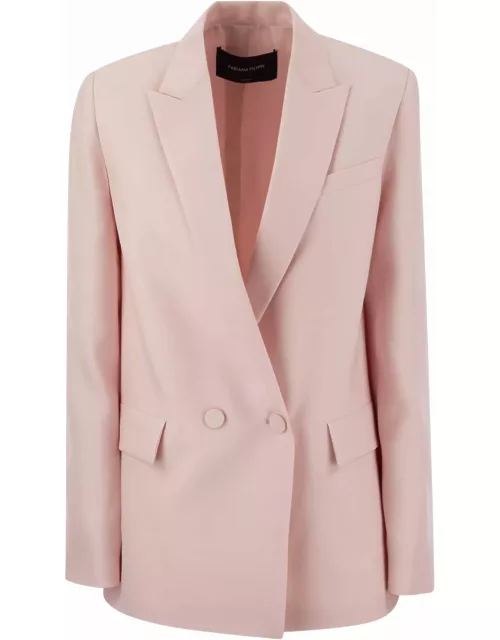 Fabiana Filippi Double-breasted Jacket In Wool And Silk