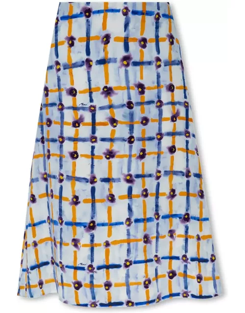 Marni Midi A-line Pattern Skirt