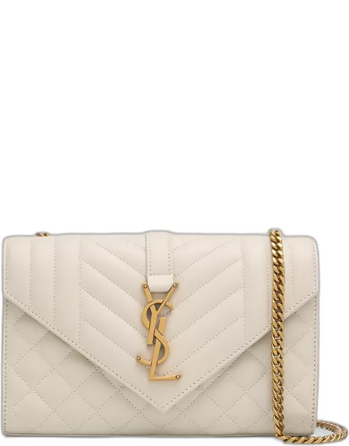 Envelope Triquilt Small YSL Shoulder Bag in Smooth Leather